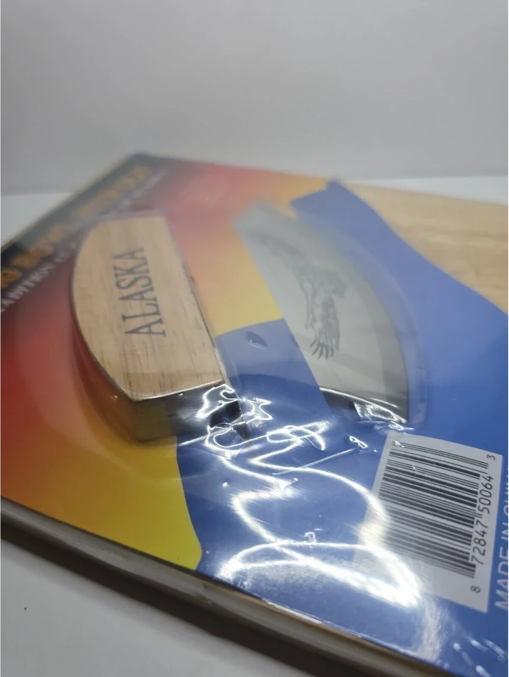 Alaska Ulu Knife and Wooden Chopping Bowl Set SEALED